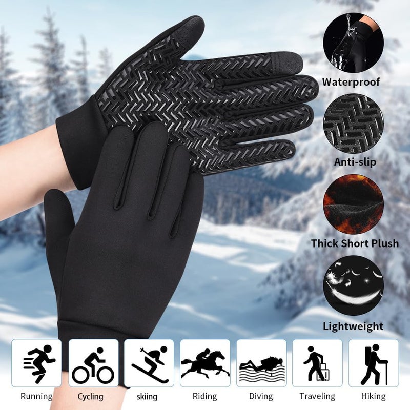 EEFOW Kids Winter Touch Screen Gloves - Cold Weather Windproof Waterproof Fleece Warm Gloves Anti-Slip Cycling Mittens for Aged 4-12 Children Boys & Girls - Image 5